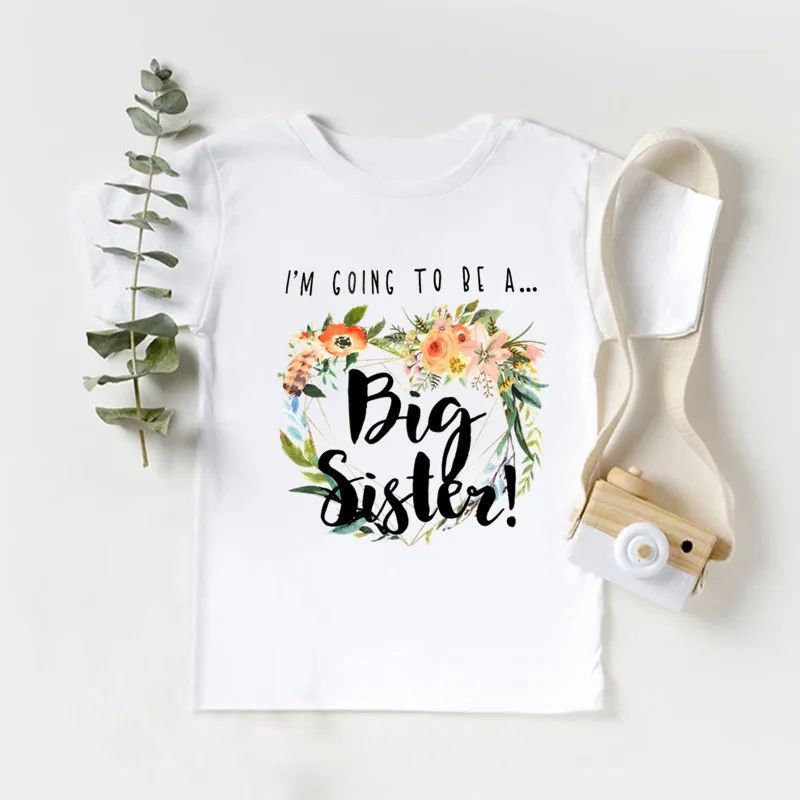 I\'m Being Promoted To Big Sister 2022 Print Kids T-shirts Girls Funny Baby Clothes Kids Announcement T shirt Cute Children Tops