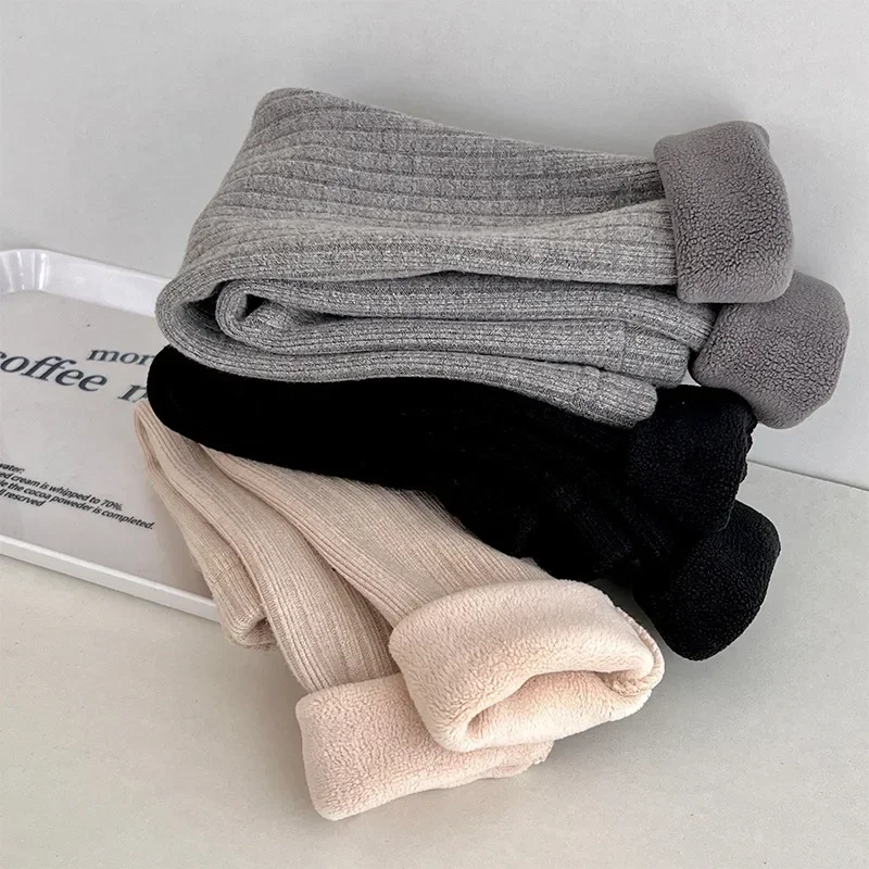 2024 Autumn Winter Baby Girls Pant Baby Warm Leggings Children\'s Velvet Pants Solid Trousers Kids Clothes Korean Style