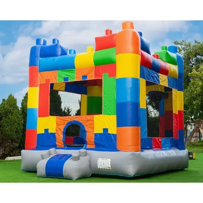 Inflatable Bouncer Building Blocks Slide Inflatable Slides with Blower Kids Adults for Sale