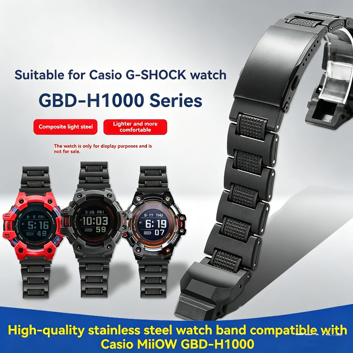 

Extended Lightweight plastic-steel strap With Adapter For Casio G-Shock GBD-H1000 3475 Big Wrist Modified Watchband Accessories