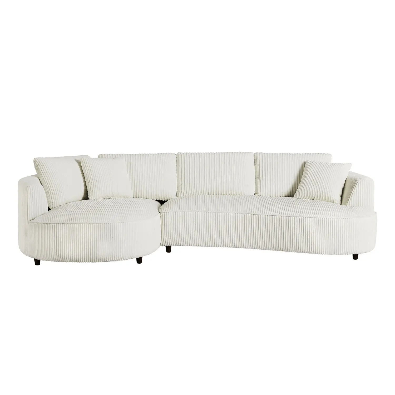 

122.04 inch Oversized Sectional Sofa, Modern Couch with Chaise, Comfy Sofa Couch with Left Facing Chaise, White Corduroy Sofa