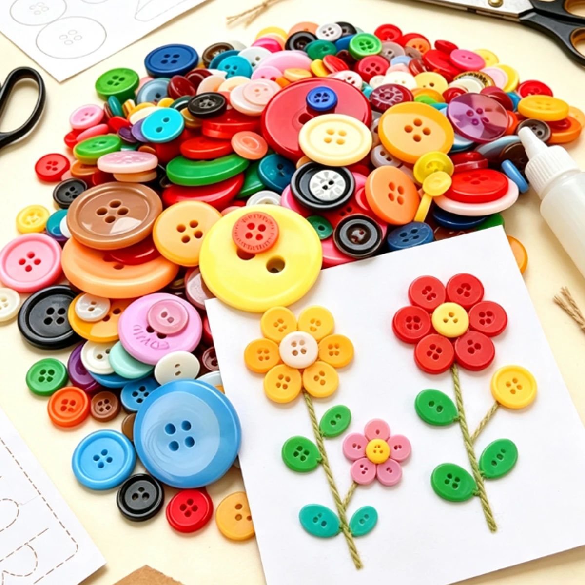 203Pack Multi Color Plastic Button Assortment, 7mm To 25mm Varying Diameters, Value Set For Clothing Decoration ZSY