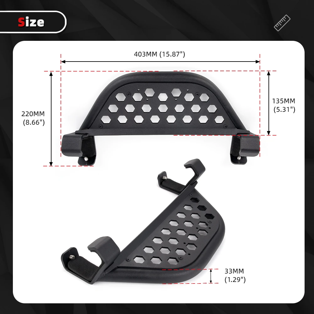 RASTP-2Pcs Car Side Steps Non-Slip Auto Front Rear Door Steps for Ford Bronco 21-23+ w/rockrails 2/4-Door Models TBS012 view 3