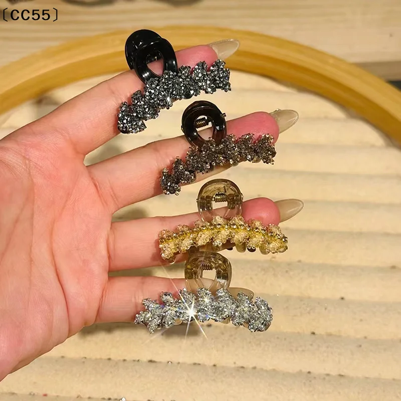 2Pcs Mini Wheat Fringe Crystal Hair Clip Light Luxury Temperament Rhinestone Shark Clip For Women Girls Sweet Hair Access〔CC55〕