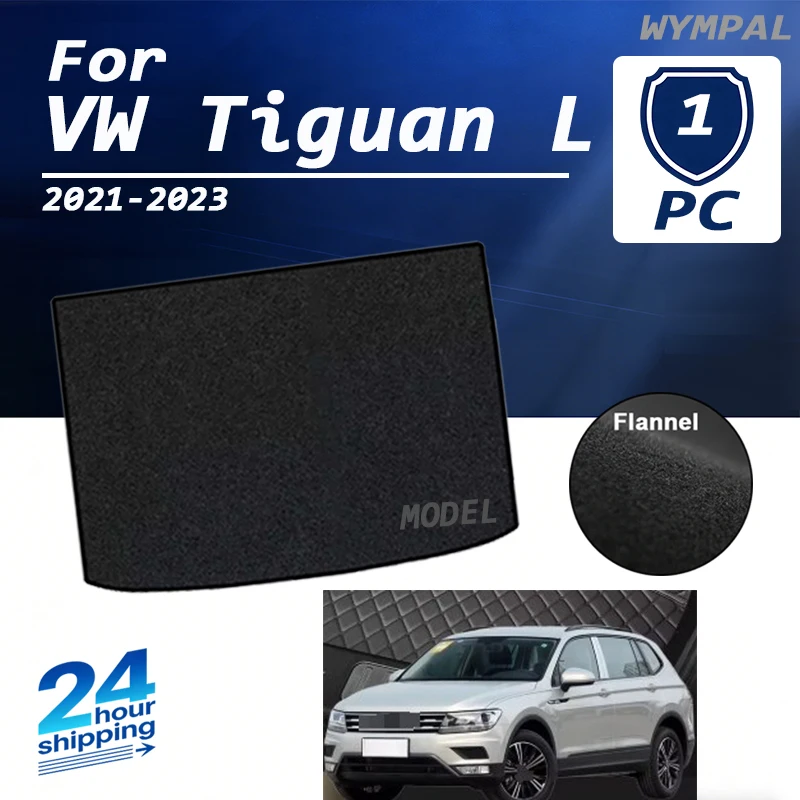 

Коврик для багажника из замши для VW Tiguan L 2021-2023, поддон для багажа, коврик для пола багажника, черный