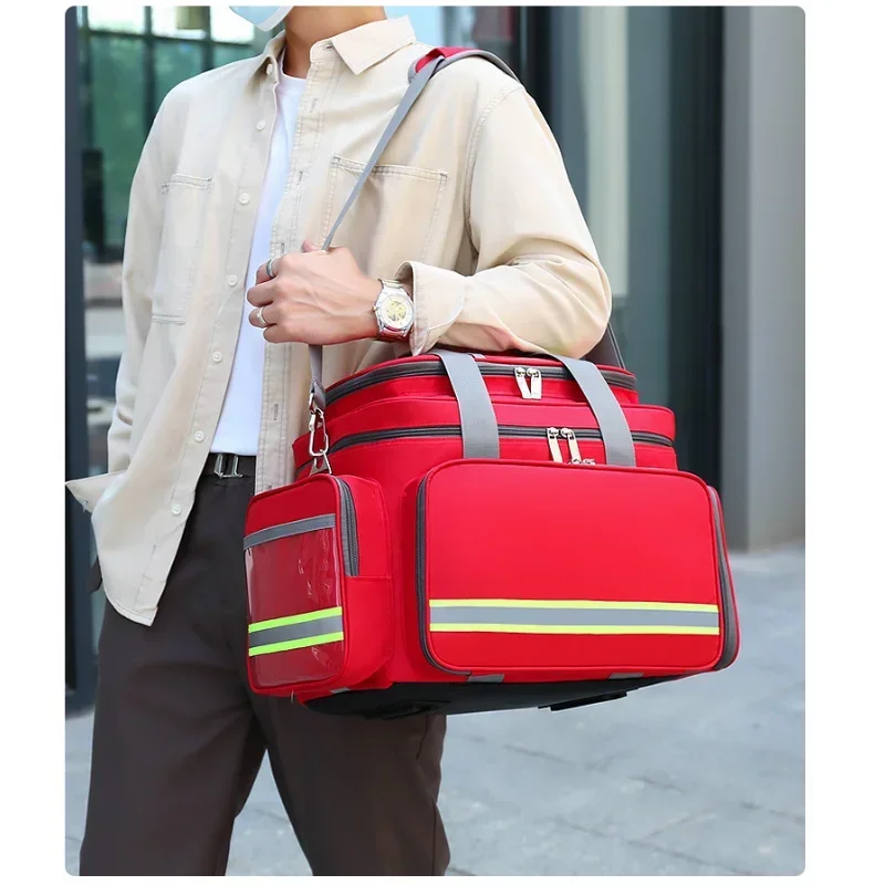 First Aid Medical Bag Outdoor Emergency Multi-pocket Bags Rescue Large Capacity Backpack Empty Waterproof Reflective Oxford