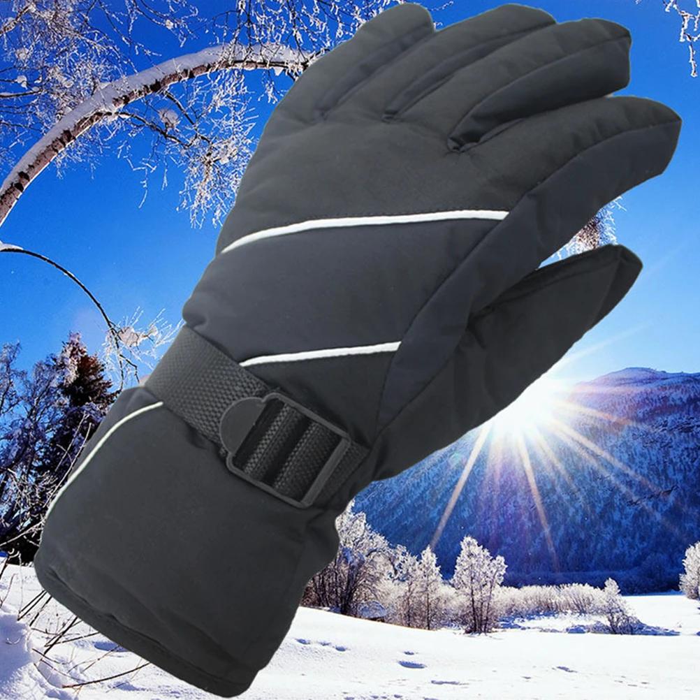 

Men's Windproof Ski Gloves Waterproof Warm Adjustable Snowboard Gloves for Winter Sports Outdoor Activities Light Gray