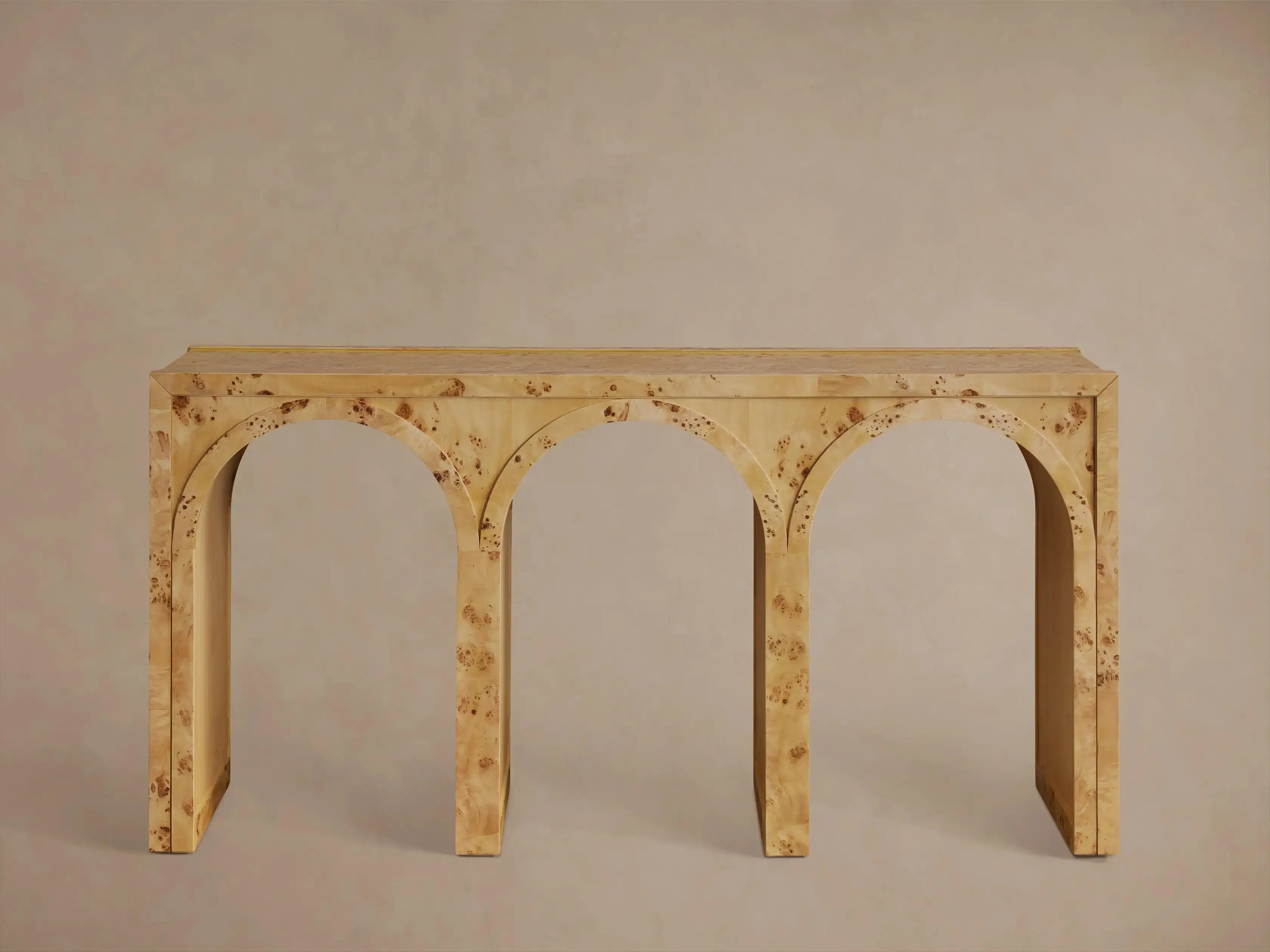 ！@Midcentury Wood Entryway Table Burl Console Table for Living Room Entrance Hallway