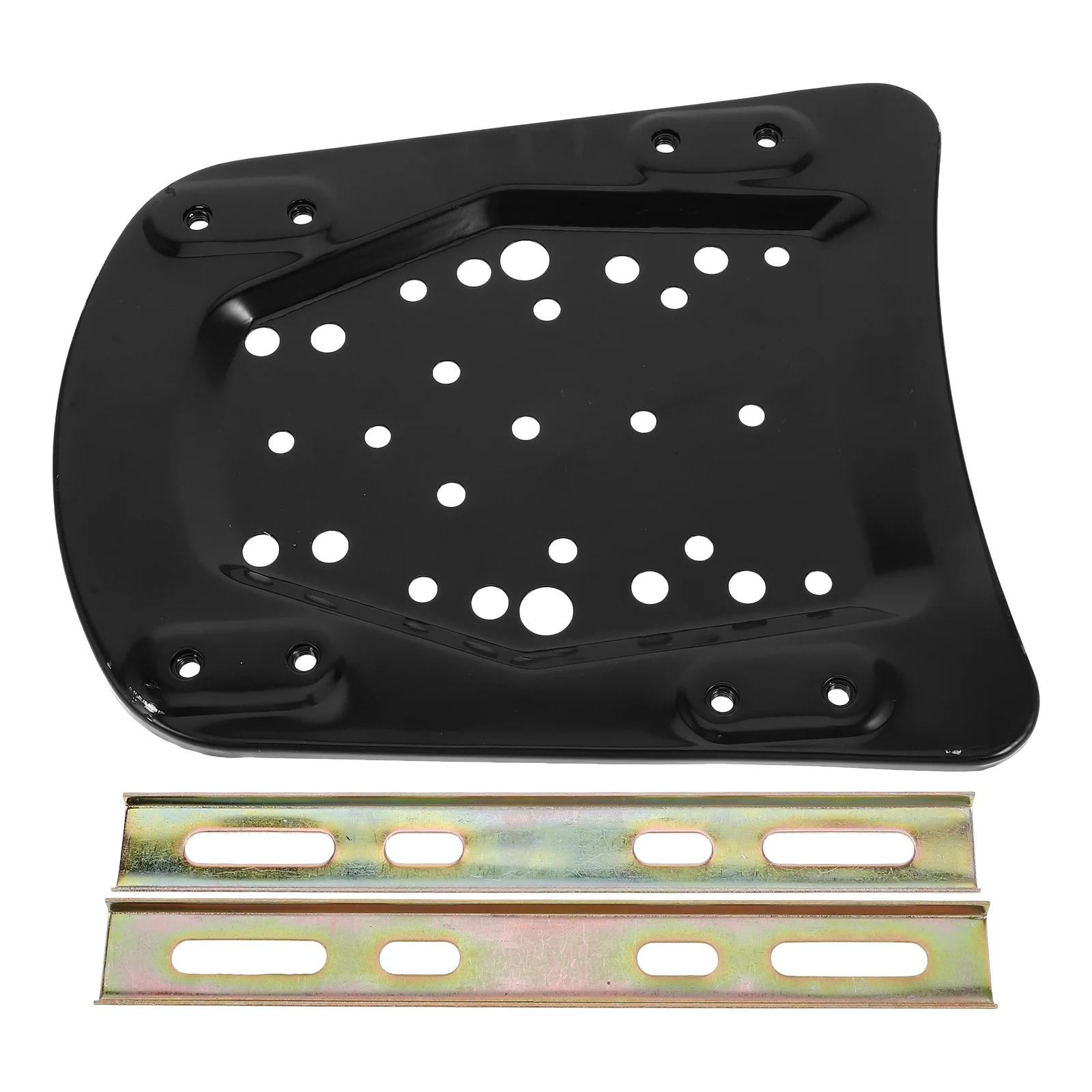 

1Set Heavy Duty Steel Motorcycle Rear Luggage Thickened Base Plate Electric Scooter Black Durable Sturdy Bracket Shelf Mount