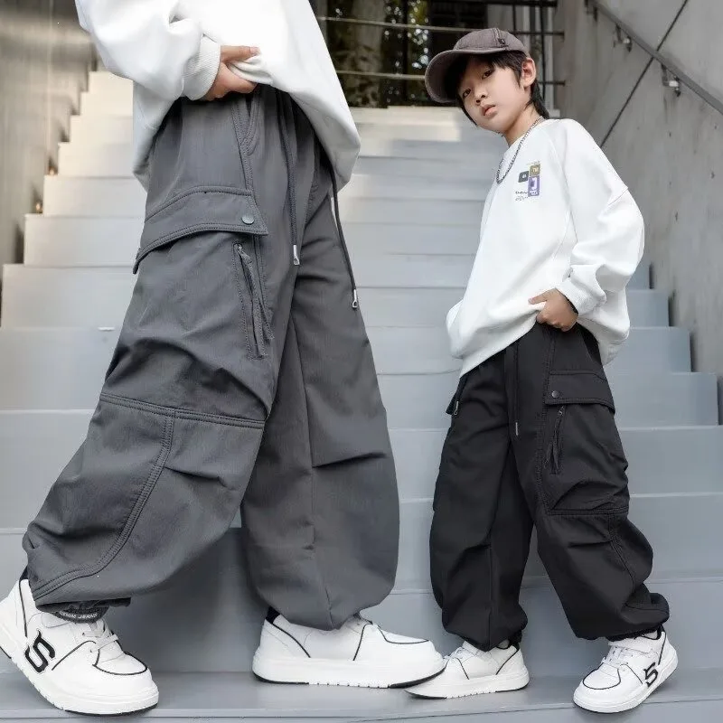 2026 Kinder Jungen Schicke Overalls UNITIM Herbst 4-14 Jahre Teenager Jungen Gerade Hose Locker Junge Elastischer Bund Hosenträger – Detail 8