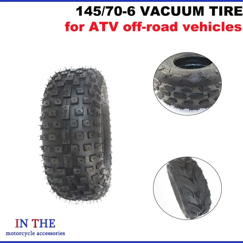 6-inch ATV tubeless tires145/70-6, suitable for four-wheel vehicles 50cc 70cc 110cc small ATV front or rear wheels