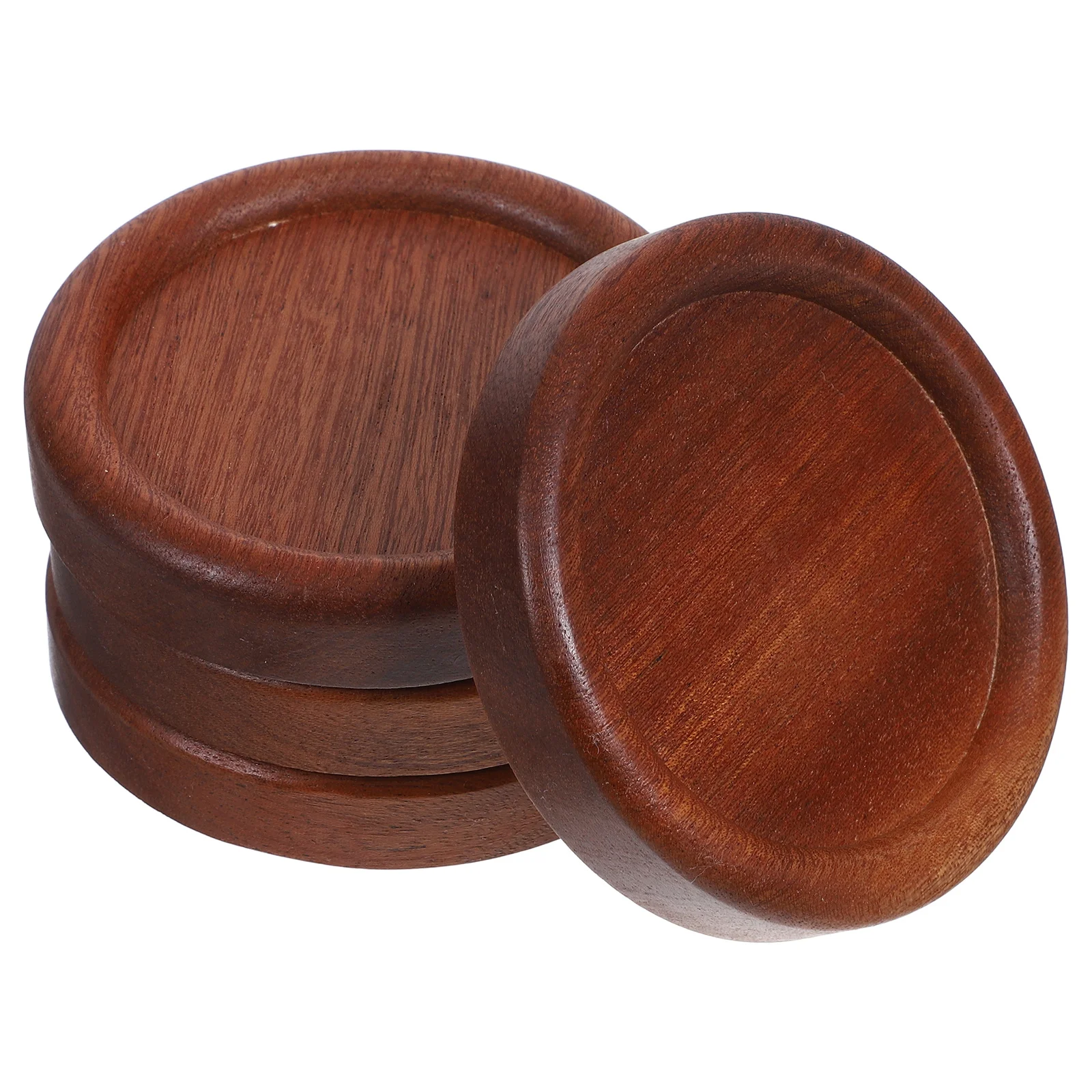 4 قطعة الوقايات الخشبية الحقيقية منصات كأس العزل الحراري المستديرة المضادة للانزلاق واقية شرب الحصير للمنزل طاولة القهوة قاعدة أكواب خشبية مستديرة