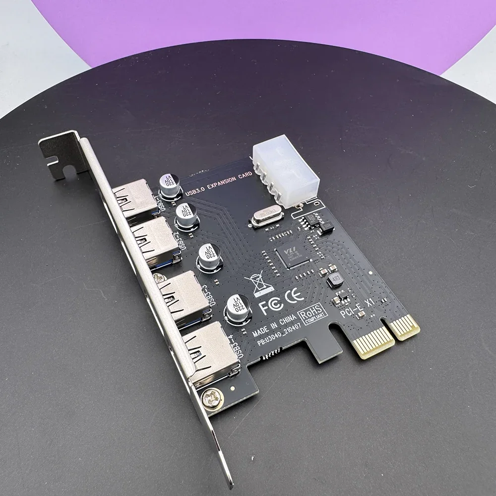 PCI-E إلى USB 3.0 HUB PCI Express محول بطاقة التوسعة 4 منافذ 5 جيجابت في الثانية سرعة USB 3 0 PCI E PCIe Express 1x لسطح المكتب