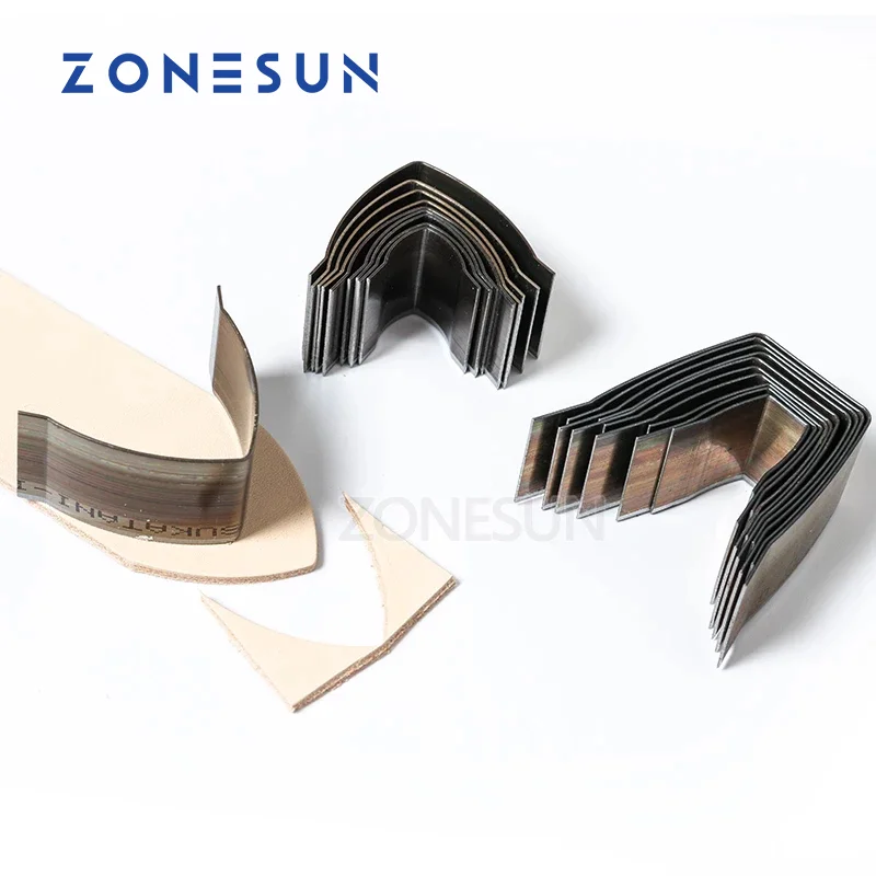 ZONESUN DIY Leather Craft Belt End Cutter Punch Set | Manual Flat & Sharp Arch Tail Strap Wallet Corner Die Cut Mold Tool 15-40m