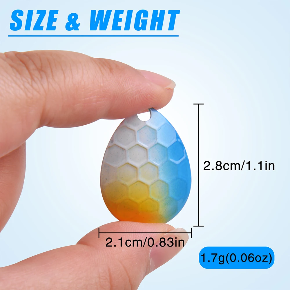 15Pcs Fishing Lure Spinner Blades Walleye Rig DIY Accessories for Walleye Spinner Crawler Harness Clevises Bead Fishing Hook