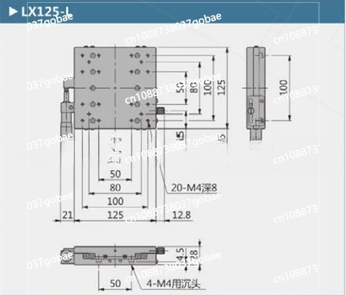 

Платформа с ручным перемещением по оси X LX125-L LX125-R LX125-C, направляющая, скользящий стол
