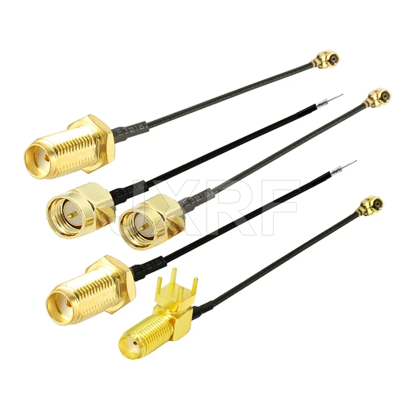 2PCS IPEX U.FL to SMA Male RP SMA Female Jack Right Angle PCB Cable Goldplated RF Coax Connector Antenna WiFi Pigtail Cable