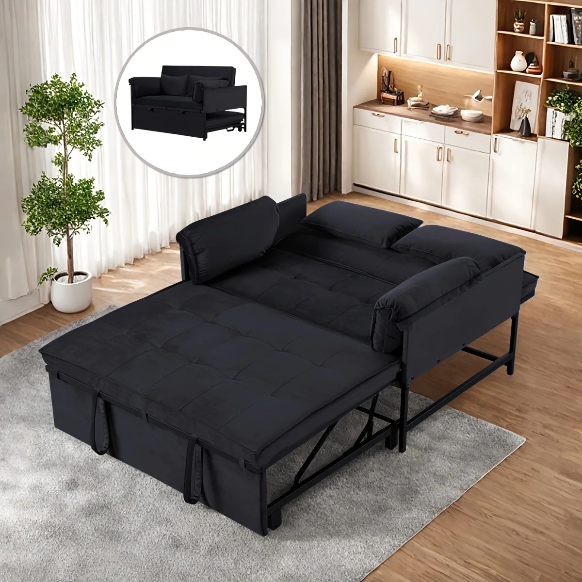 

Подарок на День святого Валентина - трехцветный бархатный раскладной диван-кровать, двухместный трансформируемый складной диван для дома