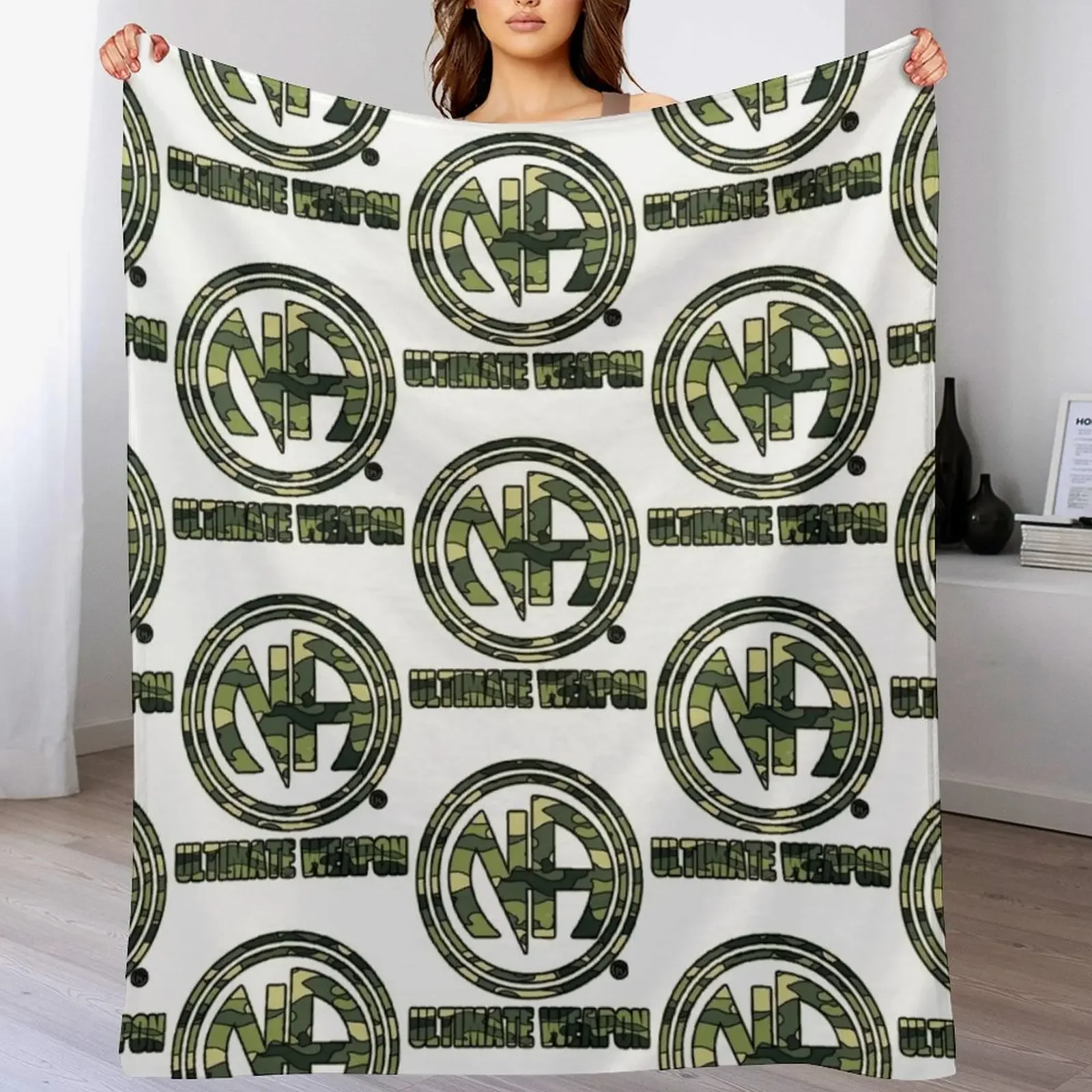 Narcotics Anonymous Gifts 12 Steps Camo Ultimate Weapon Throw Blanket Hairy for winter Flannel Fabric Furrys Blankets