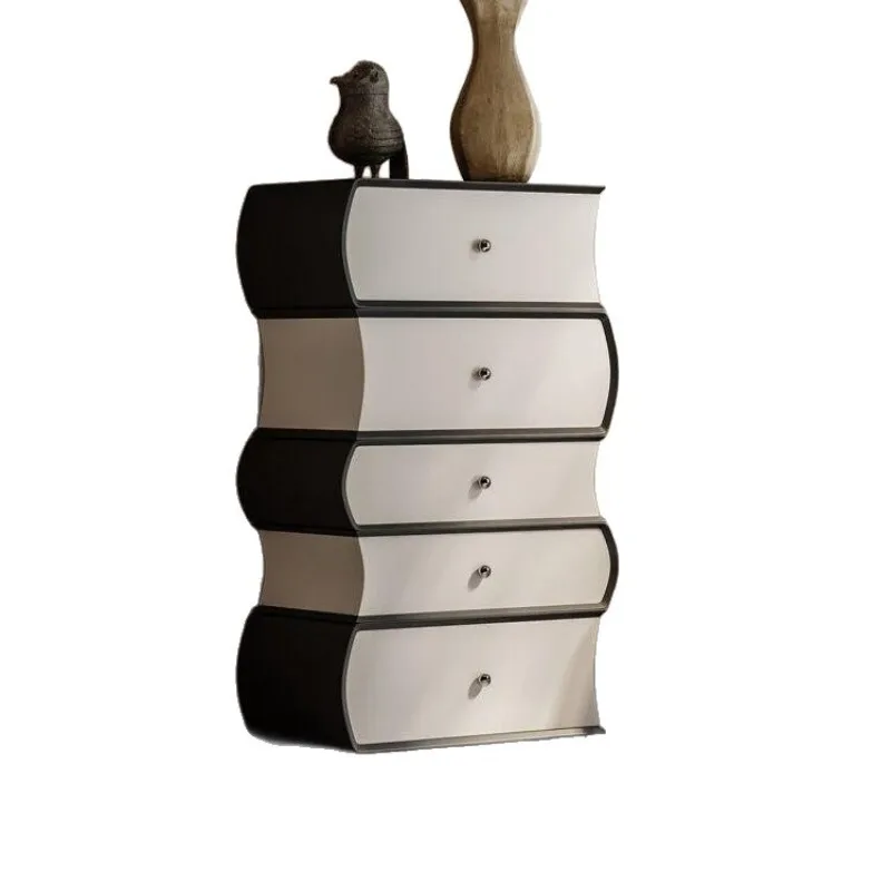 Italian minimalist chest of drawers, designer living room, large-capacity chest of drawers against the wall, household bedroom,