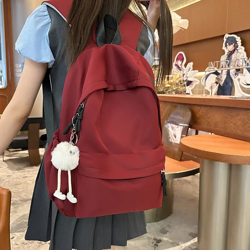 

Японская школьная сумка для девочек 2025 года — модный однотонный легкий рюкзак большой вместимости для средней школы, универсальный дорожный рюкзак