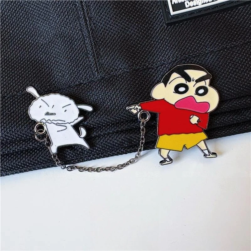 New Crayon Shin-chan Pochi Badge Creative Cartoon Cute Fashionable Personalized High-Value Portable Student Brooch Pendant Gift - view 3