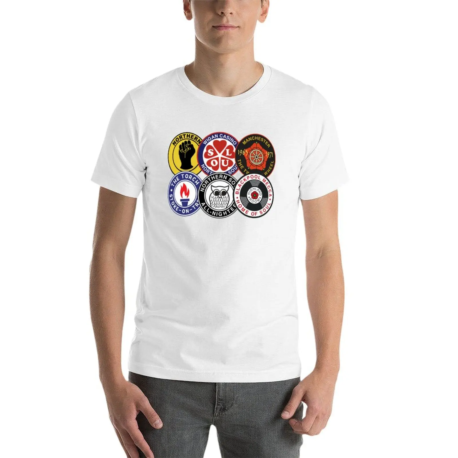 Northern soul Clubs T-Shirt Blouse cotton man t-shirts blacks mens tall t shirts