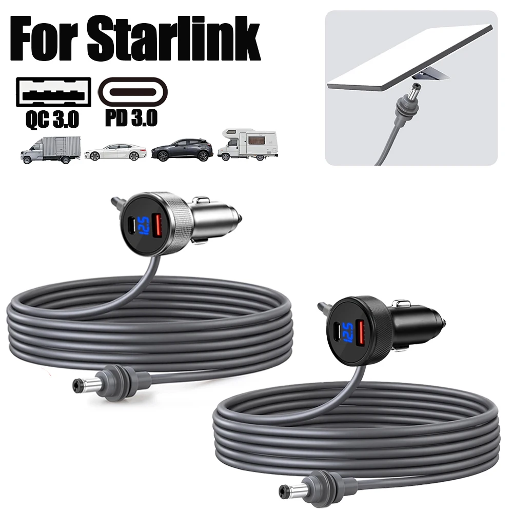 carregador-veicular-starlink-mini-com-display-digital-e-cabo-de-extensao-de-2m-3m-adaptador-de-tomada-de-isqueiro-qc30-pd-acessorios-automotivos
