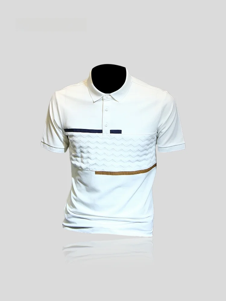 

Slim Fit Short Sleeve Shirt Men's Fashionable Youth T-Shirt Patchwork Design Summer New Arrival I.T Male Model