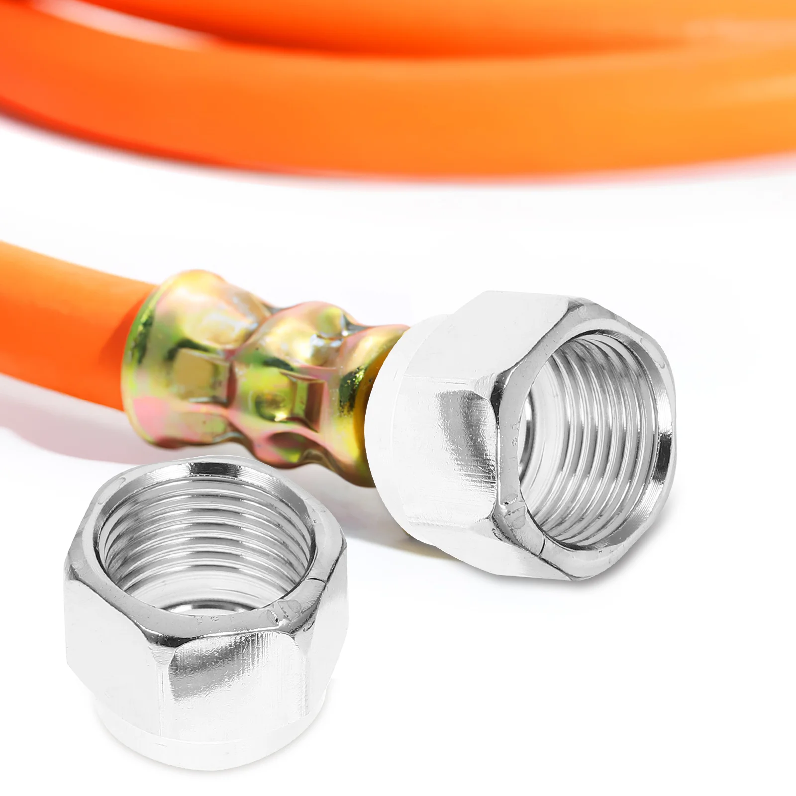 

10Pcs Gas Flare Nut Stainless Steel Copper Leak Proof Gas Tube Fittings Secure Connection Flare Nut Tube Fitting