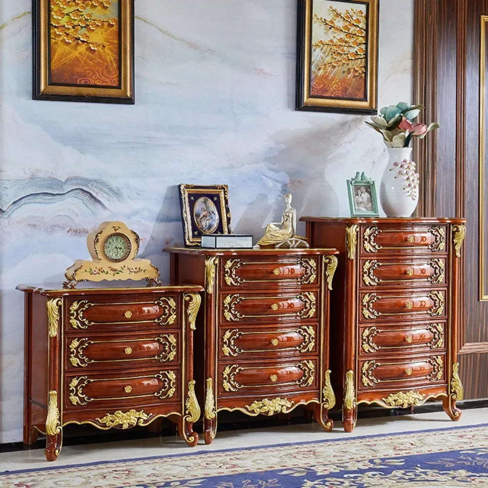 European-style furniture chest cabinet storage cabinet American retro solid wood drawer cabinet