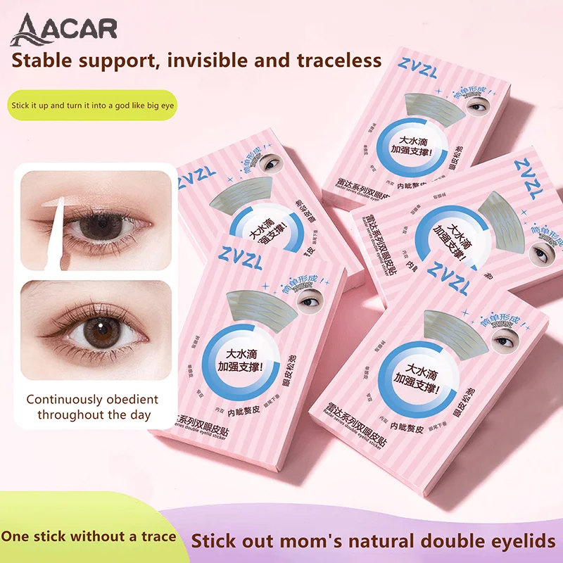 256 Patches Doppeltes Augenlidband Beige Selbstklebende Augen-Make-up-Aufkleber Transparentes unsichtbares doppeltes Augenlidband Großes Augen-Make-up