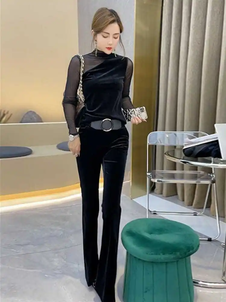 2024 Lace Tee Black Woman T-shirt Plain Tshirt Turtleneck Top For Women With Sleeves Clothing Kpop Xxl Offer High Quality Sale