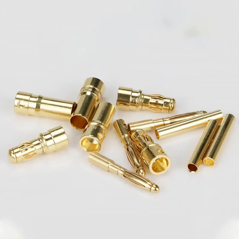 

5Pairs/lot 2.0mm 3.0mm 3.5mm 4.0mm 5.5mm 6.0mm 8.0MM Gold Bullet Banana Connector plug for ESC Lipo RC battery Plugs (5 pair)