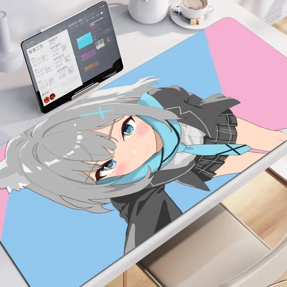 Game B-Blue Archive Shiroko Mouse Pad Non-slip Rubber Gamer Balance Computer Mat Decoracion Deskmat Laptop Office Large