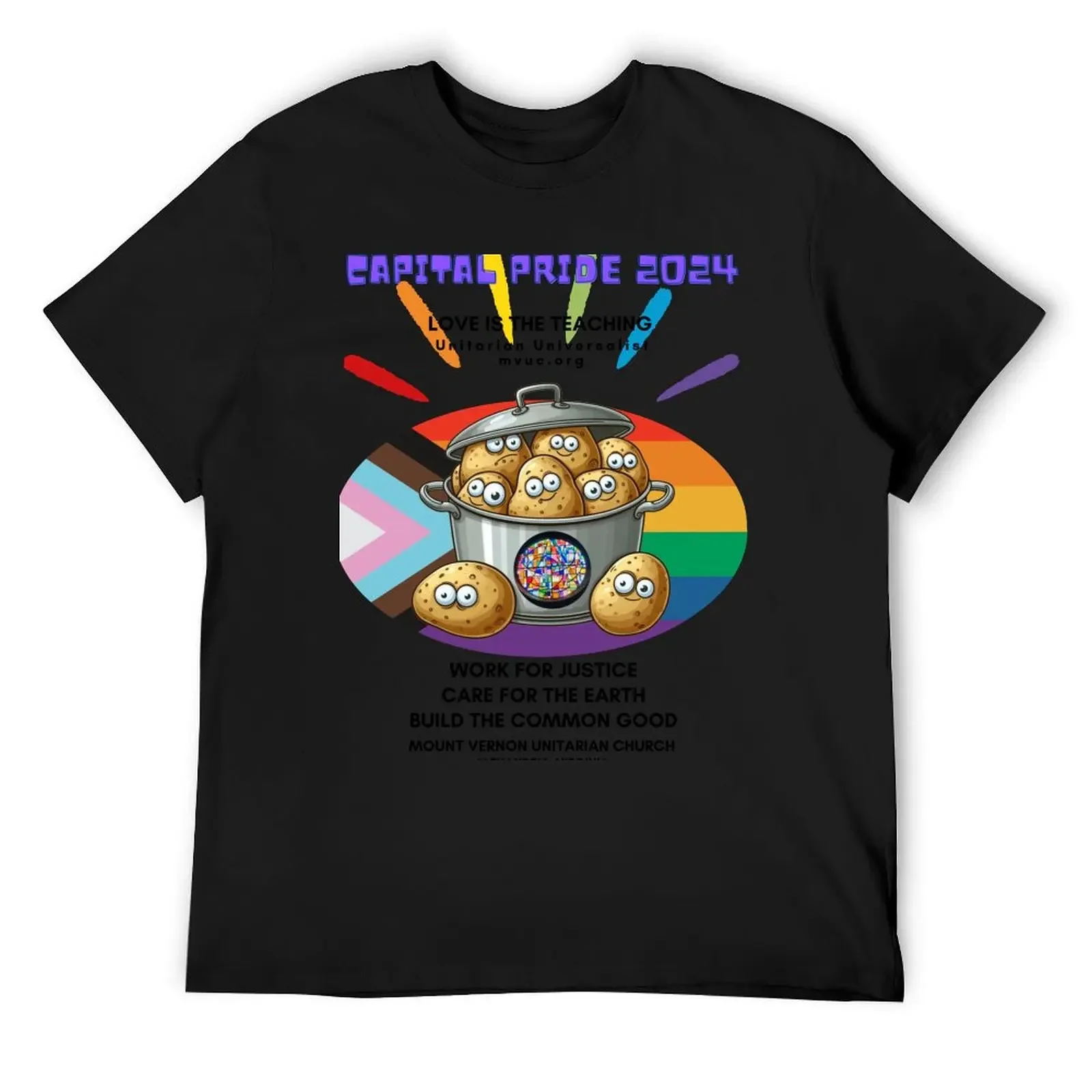 

Capital Pride 2024 with MVUC's Pot of Bumping Potatoes T-Shirt custom t shirt cheap stuff mens graphic t-shirts