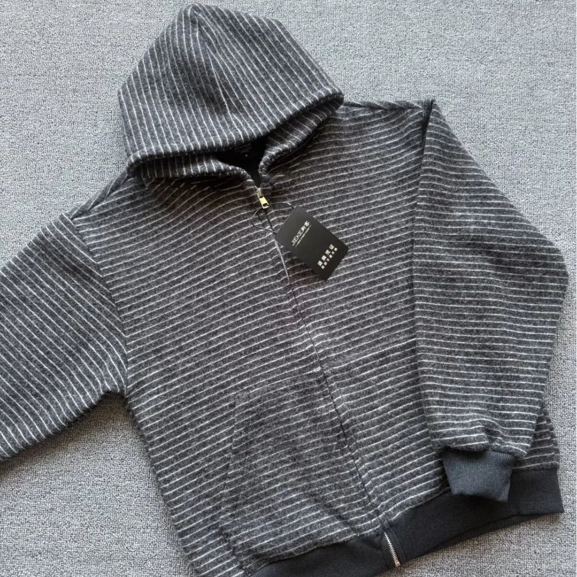 

2025 Autumn and Winter New Knitted Hooded Cardigan Loose Long Sleeved Sweatshirt Hooded Jacket