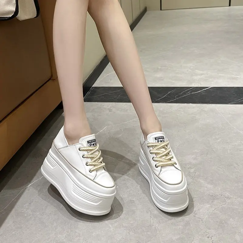 Fujin 10cm 12cm Genuine Leather Vulcanize Chunky Sneaker High Brand Comfy Spring Autumn Summer Platform Vulcanize Women Shoes