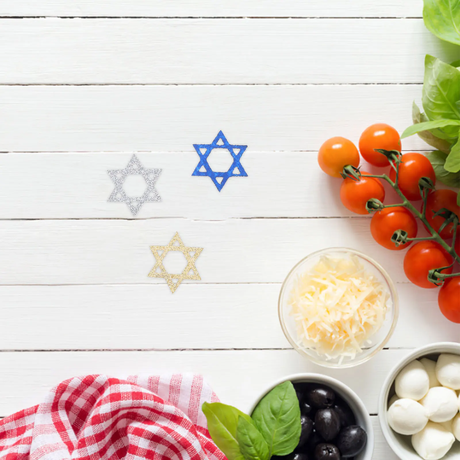 

50Pcs Hanukkah Party Table Scatter Star Shape Premium Table Centerpiece Holiday Decoration Supplies Hanukkah Party Adorn