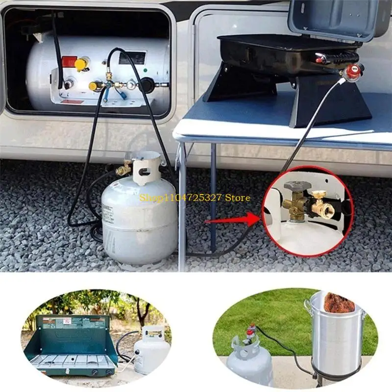 D8KF Propane Tanks Adapter Converts POL Tanks Service Valves to QCC1/Type 1 with Gauge Level Propane Tanks Gauge