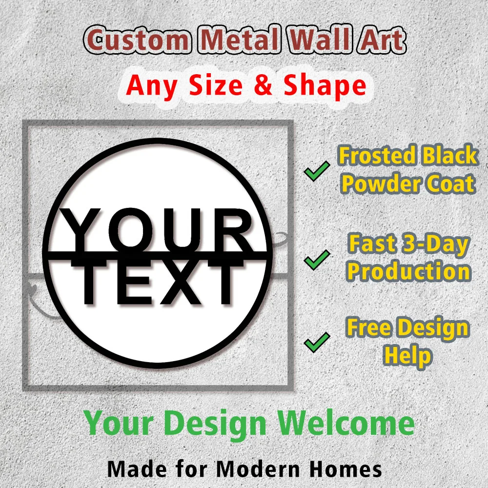 

Personalized Black Metal Signs Customization Silhouette Custom Cutout Wall Art Decoration
