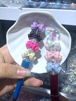 20pcs UV vertical hole cute shiny bow acrylic beads for DIY bracelet necklace bag chain handmade material
