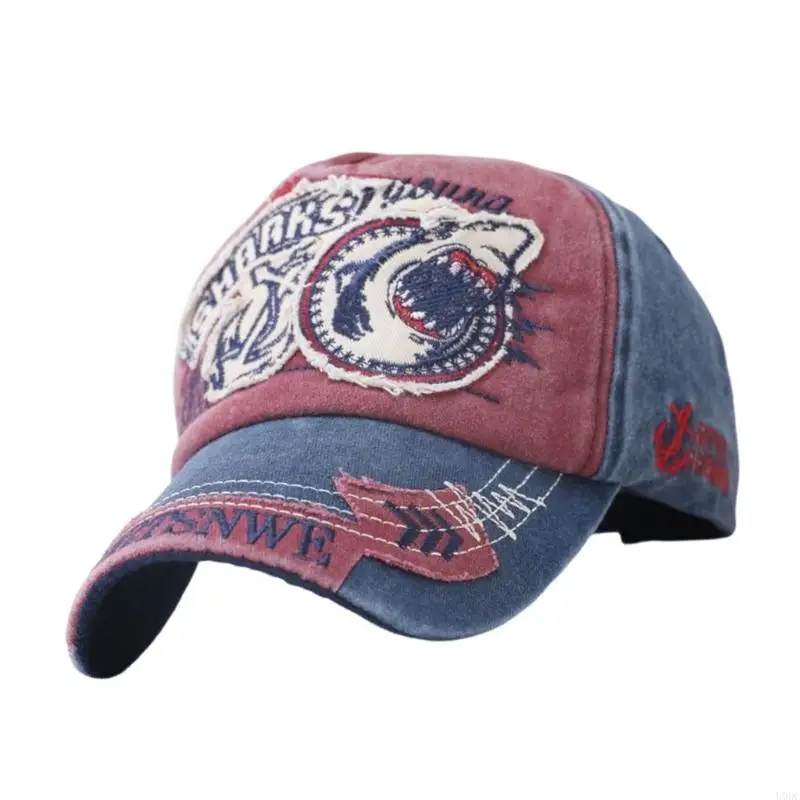 Fashionable Water Scrubbing Sunscreen Cap Shark Embroidery Baseball Hat Soft Breathable Fabric Sports Headgear Y166