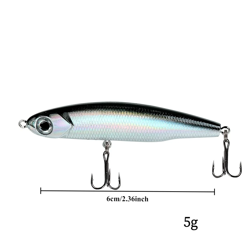 1pc Long-Cast Micro Vibrating Sinking Pencil Lure Covers All Water Columns Small Silverfish-Style Lure Ideal for Surface Fishing