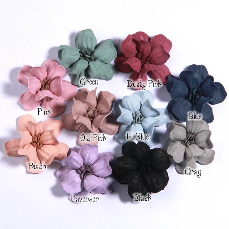 20Pcs 5CM Handmade Fabric Flowers For Baby Gilrs Hair Accesorries Chiffon Flower For Headbands Bride Bouquet Craft Projects