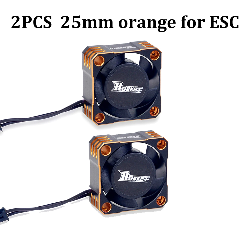 2 Stück SURPASS Rocket Kühlventilator 25mm 30mm 35mm 40mm 50mm Metall-Motorlüfter Wärmeableitungsventilatoren Abdeckung für 1/8 1/10 RC Auto Motor