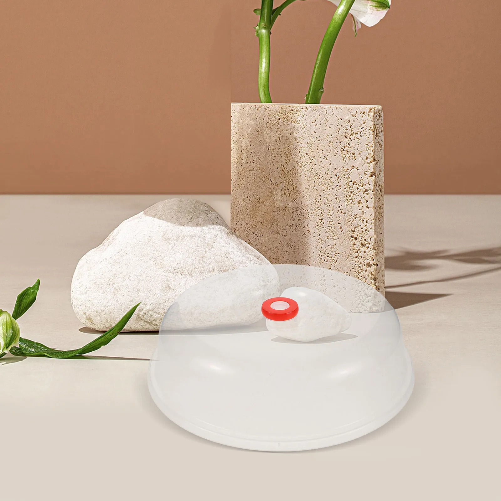 

2pcs Microwave Splatter 24Cm Clear Vented Food Lid High-Temperature Resistant Dish Cover For Kitchen Use Microwave Oven Lid