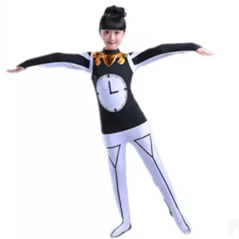 black white clock costume for children time clock cosplay festival dance clothes for children funny performance clothing