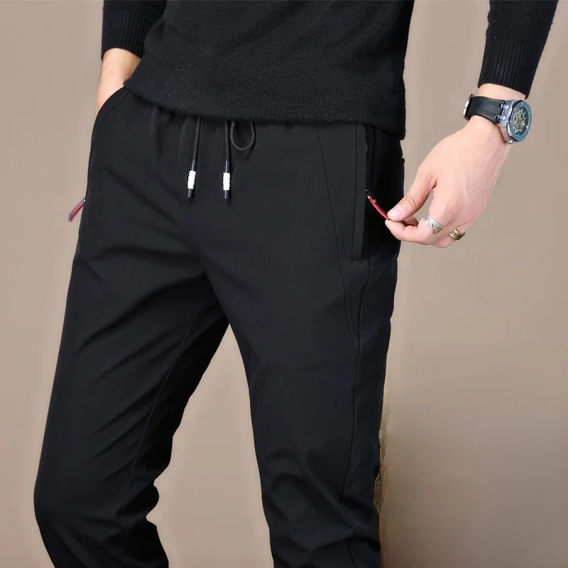 

Spring Autumn Men's Slim Fit Elastic Casual Sports Pants Korean Sle Youthful Long Trousers Large Size Leisure Travel Wear