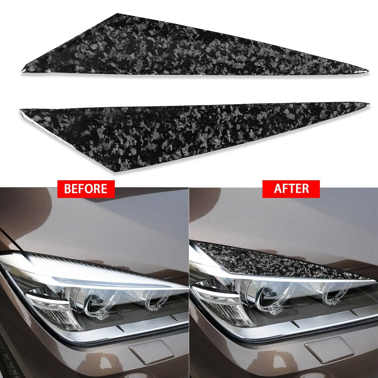 

Forged Carbon Fiber Front Headlight Eyelid Cover Eyebrow For BMW X1 E84 2009-2014